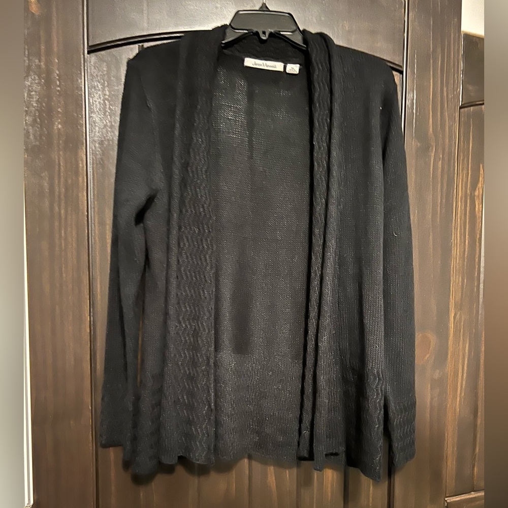 Jason Maxwell, black cardigan, size XL